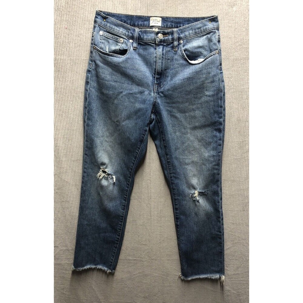 J.Crew Denim Jeans Size 28 Factory Destroyed Slim Boyfriend